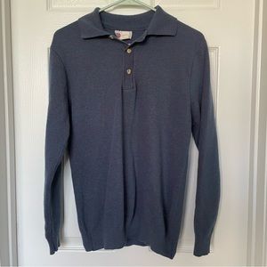Vintage 1970s Sears Blue Collared Sweater 100% Acrylic Men's Size Large